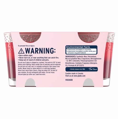 Glade Vibrant 2-In-1 Radiant Berries® + Wild Raspberry Candles Perspective: back