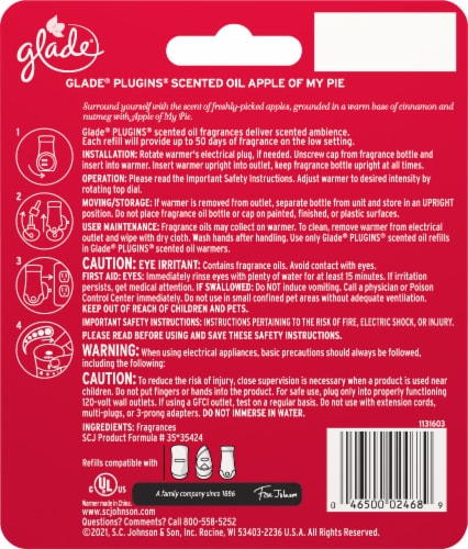 Glade® PlugIns Limited Edition Apple of My Pie Warmer & Refill Perspective: back