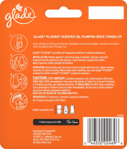 Glade® PlugIns® Pumpkin Spice Things Up Scented Oil Refills Perspective: back