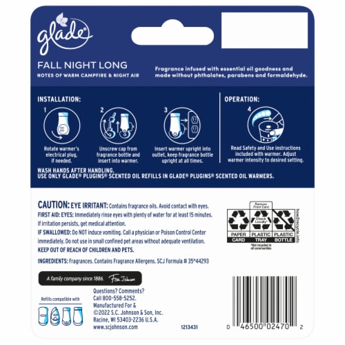 Glade® PlugIns® Fall Night Long Scented Oil Refills Perspective: back