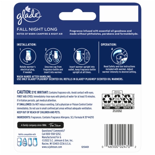 Glade® PlugIns® Fall Night Long Scented Oil Refills, 2 ct / 0.67 fl oz -  Gerbes Super Markets