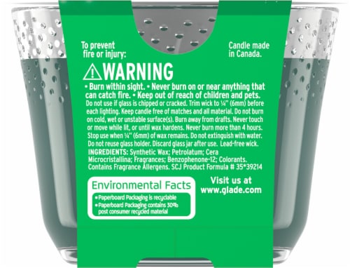 Glade® Pine Wonderland 3 Wick Candle Perspective: back
