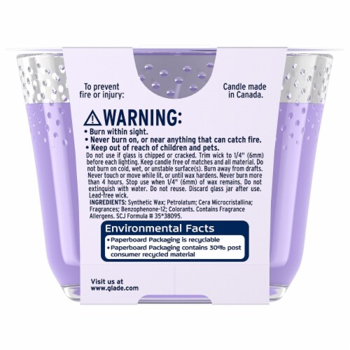 Glade® Tranquil Lavender Aloe 3-Wick Jar Candle Perspective: back