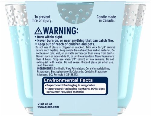Glade® Invigorating Aqua Waves™ 3-Wick Candle Perspective: back