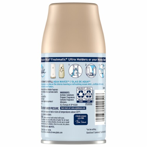 Glade Automatic Spray Refill, Air Freshener, Invigorating Aqua Waves, 6.2 oz Perspective: back