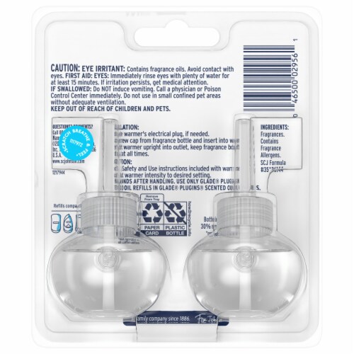Glade PlugIns Scented Oil 2 Refills, Air Freshener, Aqua Waves,Essential Perspective: back