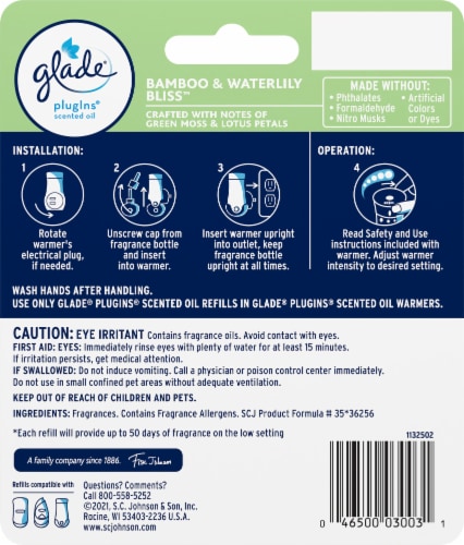 Glade® Bamboo & Water Lily Bliss® Scented Oil Plug-Ins Perspective: back