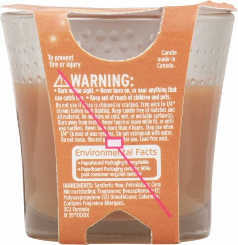 Glade Limited Edition Cookie Caramel Rush Candle Perspective: back