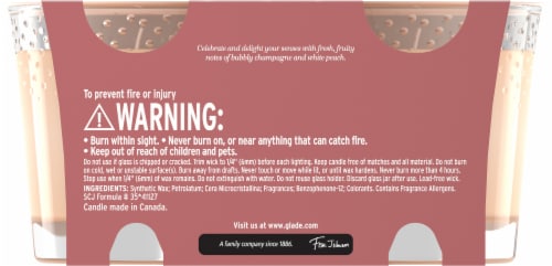 Glade® Cheers Champagne & White Peach Candles Perspective: back