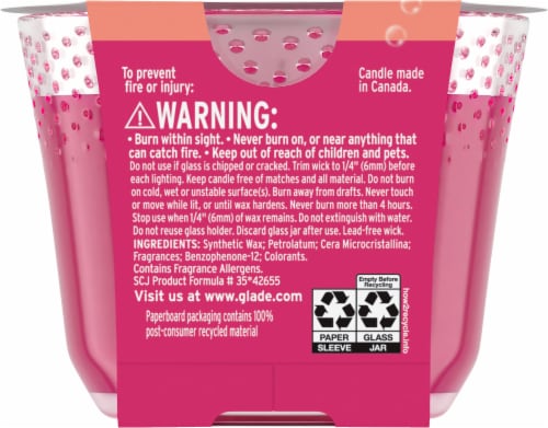 Glade® Crisp Cranberry Champagne 3 Wick Candle Perspective: back
