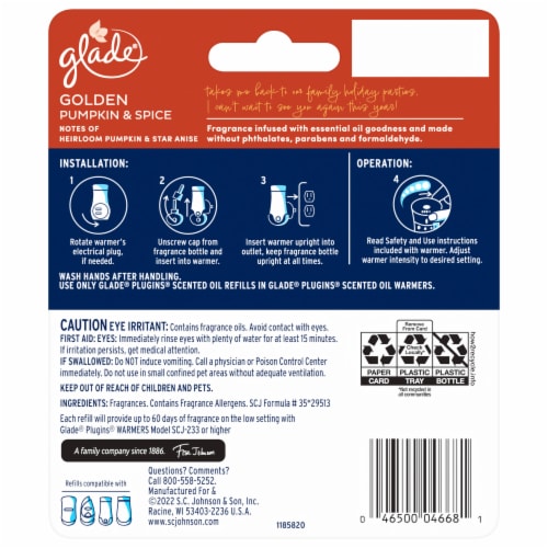 Glade® Limited Edition Pumpkin Spice It Up Plug In Oil Perspective: back