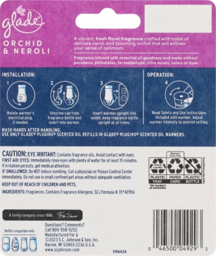 Glade® Fresh Orchid & Neroli PlugIns® Scented Oils Perspective: back