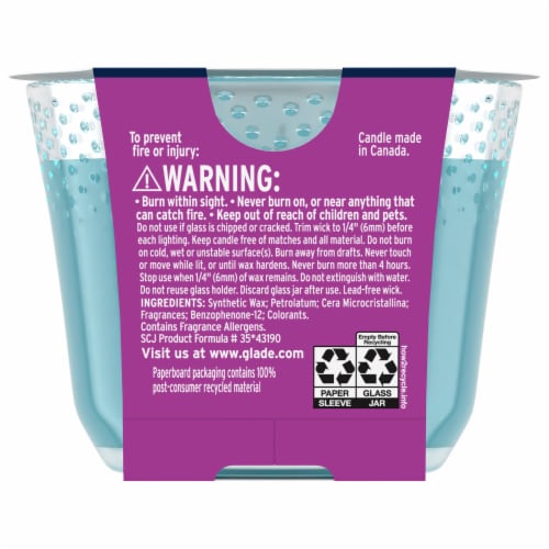 Glade® Fresh Orchid & Neroli 3 Wick Candle Perspective: back