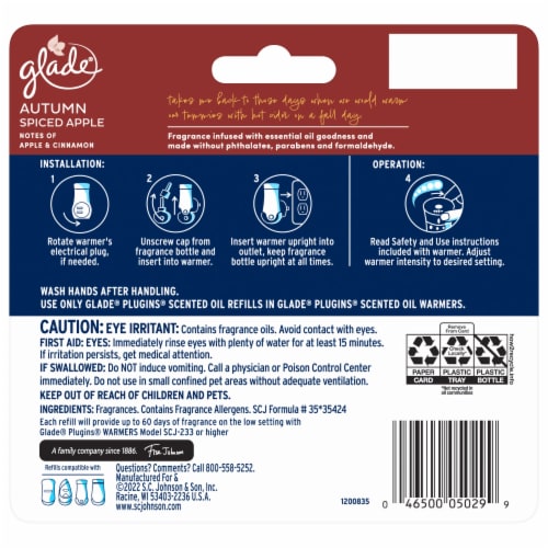 Glade® Autumn Spiced Apple Limited Edition Scented Oils Perspective: back