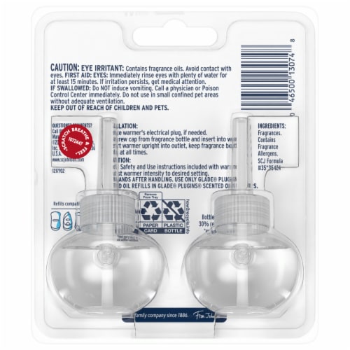 Glade PlugIns Scented Oil 2 Refills, Air Freshener, Apple Cinnamon Perspective: back