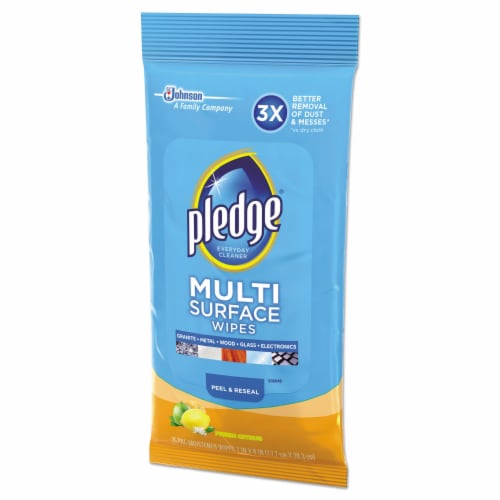Pledge® Clean It Citrus Multi Surface Wipes Perspective: back