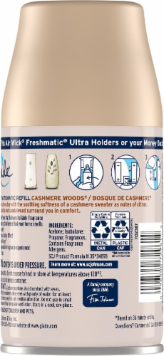 Glade® Cashmere Woods® Automatic Spray Refill Perspective: back