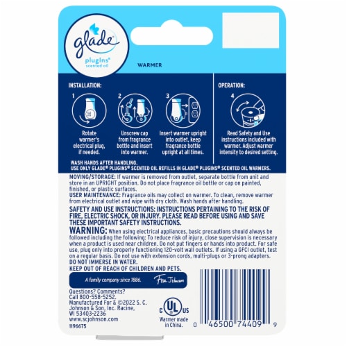 Glade® PlugIns® Scented Oil Warmer Wall Plug In Perspective: back
