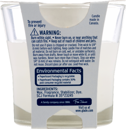 Glade Clean Linen Candle Perspective: back