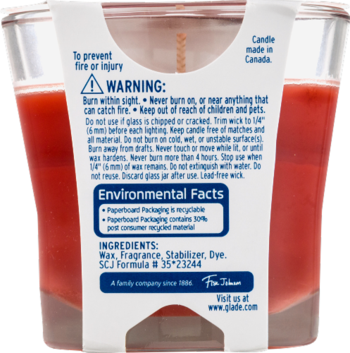 Glade Apple Cinnamon Candle Perspective: back