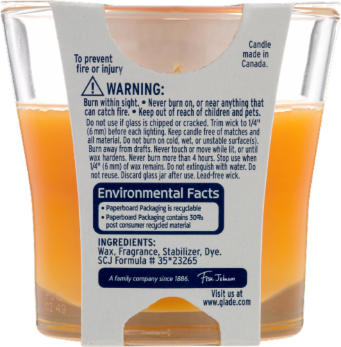 Glade Hawaiian Breeze Candle Perspective: back