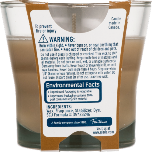 Glade Cashmere Woods Scented Candle Perspective: back