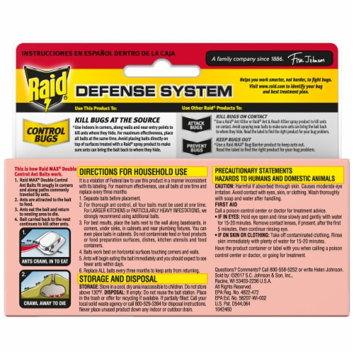 Raid® Max Double Control Ant Baits Perspective: back