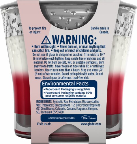 Glade® 2-In-1 Jar Candle Sheer Vanilla Embrace & Apple Cinnamon Perspective: back