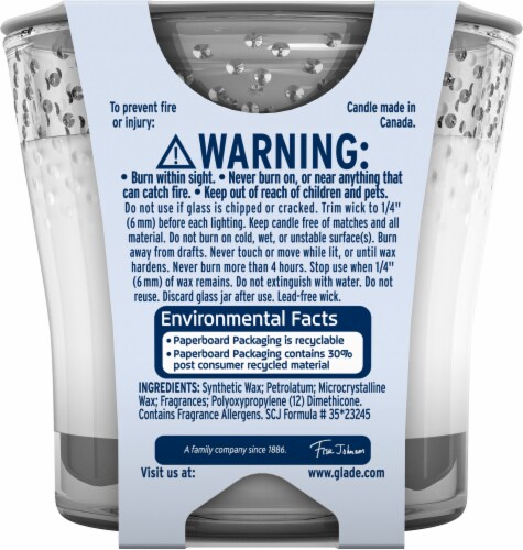 Glade® Clean Linen® Candle Perspective: back