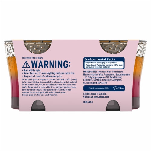Glade® 2-in-1 Hawaiian Breeze® & Vanilla Passion Fruit® Candles Perspective: back