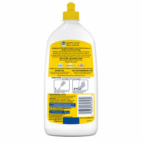 Pledge® Lemon Scent Gentle Wood Floor Cleaner Perspective: back
