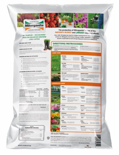 Milorganite® Slow-Release Nitrogen Lawn Fertilizer Perspective: back