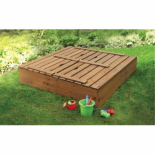 Covered Convertible Cedar Sandbox/Bench Seats Perspective: back