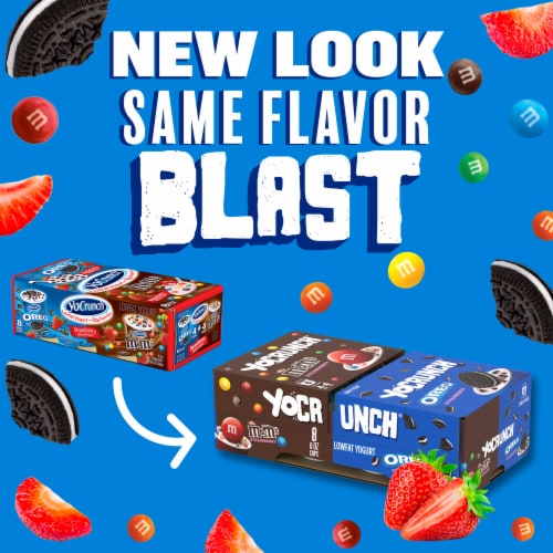 YoCrunch Low Fat Strawberry with M&Ms and Oreo Variety Pack Yogurt Cups Perspective: back