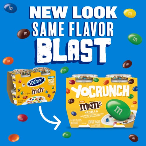 YoCrunch Peanut M&M's Vanilla Lowfat Yogurt Cups, 4 ct / 4 oz - Metro Market