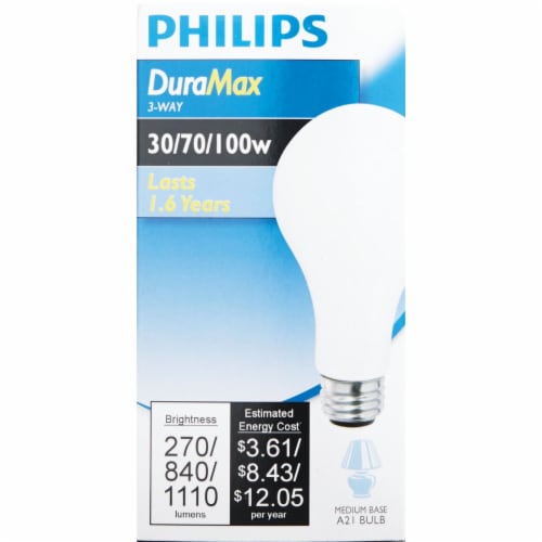 Philips 30/70/100-Watt 3-Way Medium Base A21 Light Bulb Perspective: back