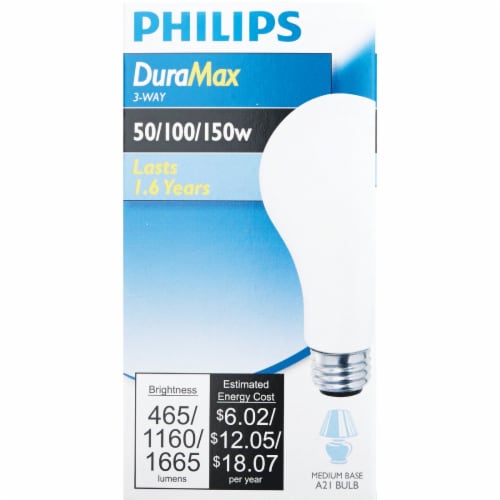 Philips 50/100/150-Watt 3-Way Incandescent Light Bulb Perspective: back