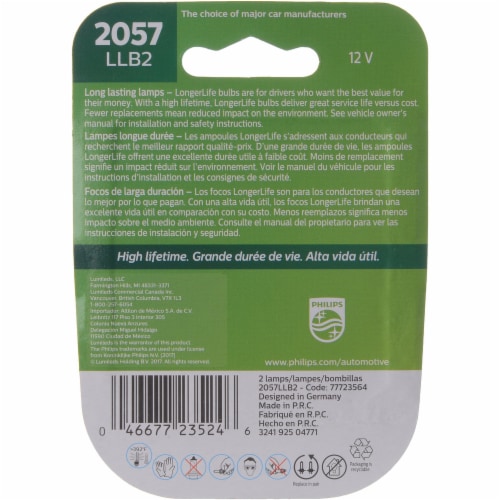 Philips LongerLife Miniature 2057LLB2 Perspective: back