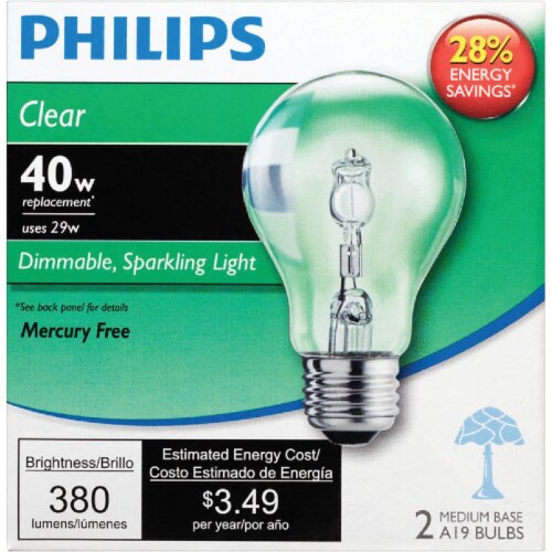 Philips EcoVantage 29-Watt (40-Watt) Medium Base A19 Light Bulbs Perspective: back
