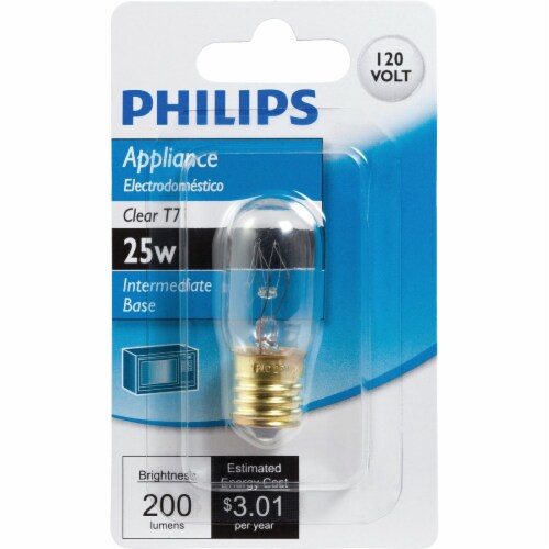 Philips 25W Clear Intermediate Base T7 Incandescent Appliance Light Bulb 416271 Perspective: back