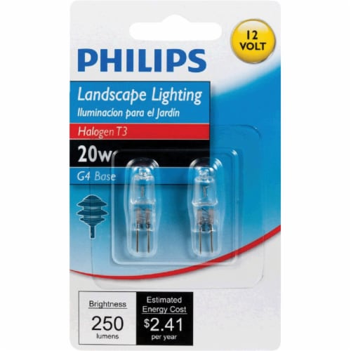Philips 20-Watt G4 Base T3 Tube Halogen Light Bulbs Perspective: back