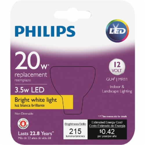Philips 20W Equivalent Bright White MR11 GU4 Bi Pin LED Floodlight Light Bulb 1 QFC