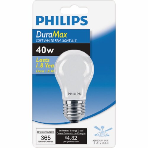 Philips 40-Watt Medium Base A15 Fan Light Bulb Perspective: back