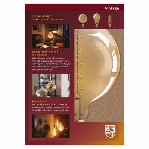 Philips 7.5-Watt G63 Vintage LED Light Bulb Perspective: back