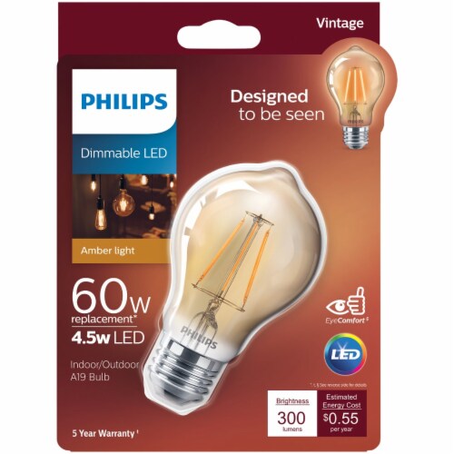 LED Bulb,A19,2000K,300 lm,4.5W Perspective: back