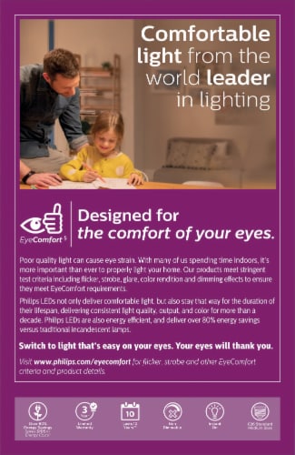 Philips 12.5-Watt (100-Watt) A19 LED Light Bulbs Perspective: back