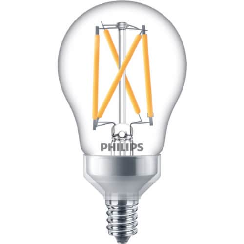 Philips 5.5-Watt (60-Watt) Candelabra Base Ceiling Fan A15 LED Light Bulbs Perspective: back