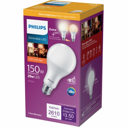 Philips 29-Watt Dimmable LED Light Bulb Perspective: back