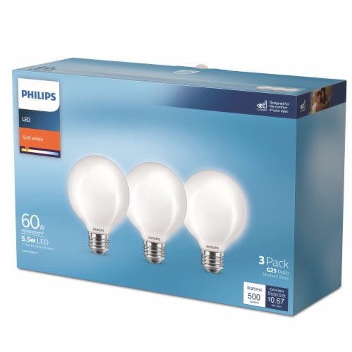 Philips 5.5-Watt (60-Watt) Globe G25 LED Light Bulbs Perspective: back