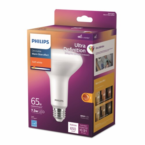 Philips 7.5-Watt (65-Watt) BR30 Medium Base Light Bulb Perspective: back